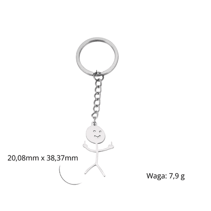 Zabawny brelok do kluczy z środkowym palcem i stickmanem - Śmieszny breloczek do kluczy